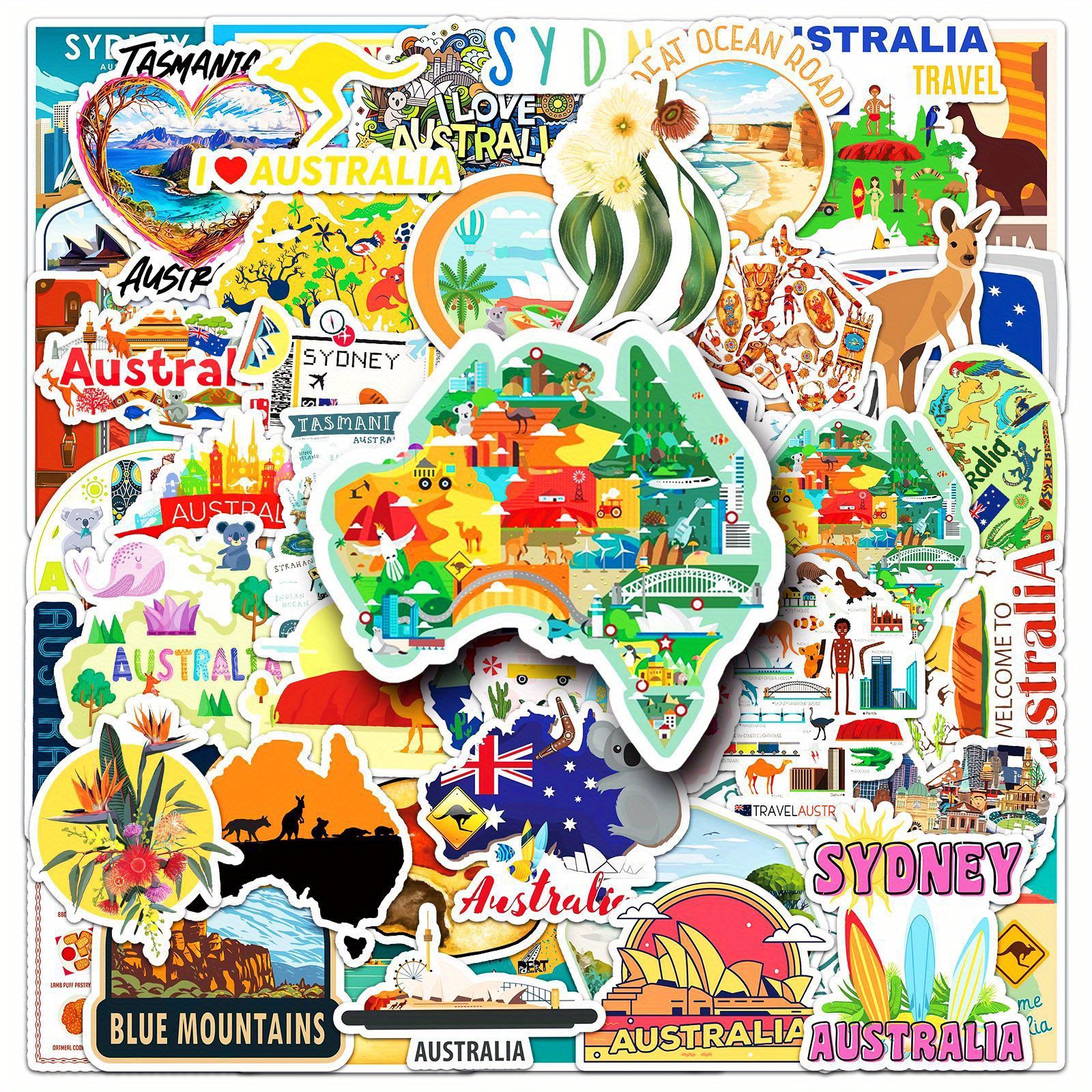 50PCS Australia Series Decals  - Cycling Gear Australia avaliação e preço