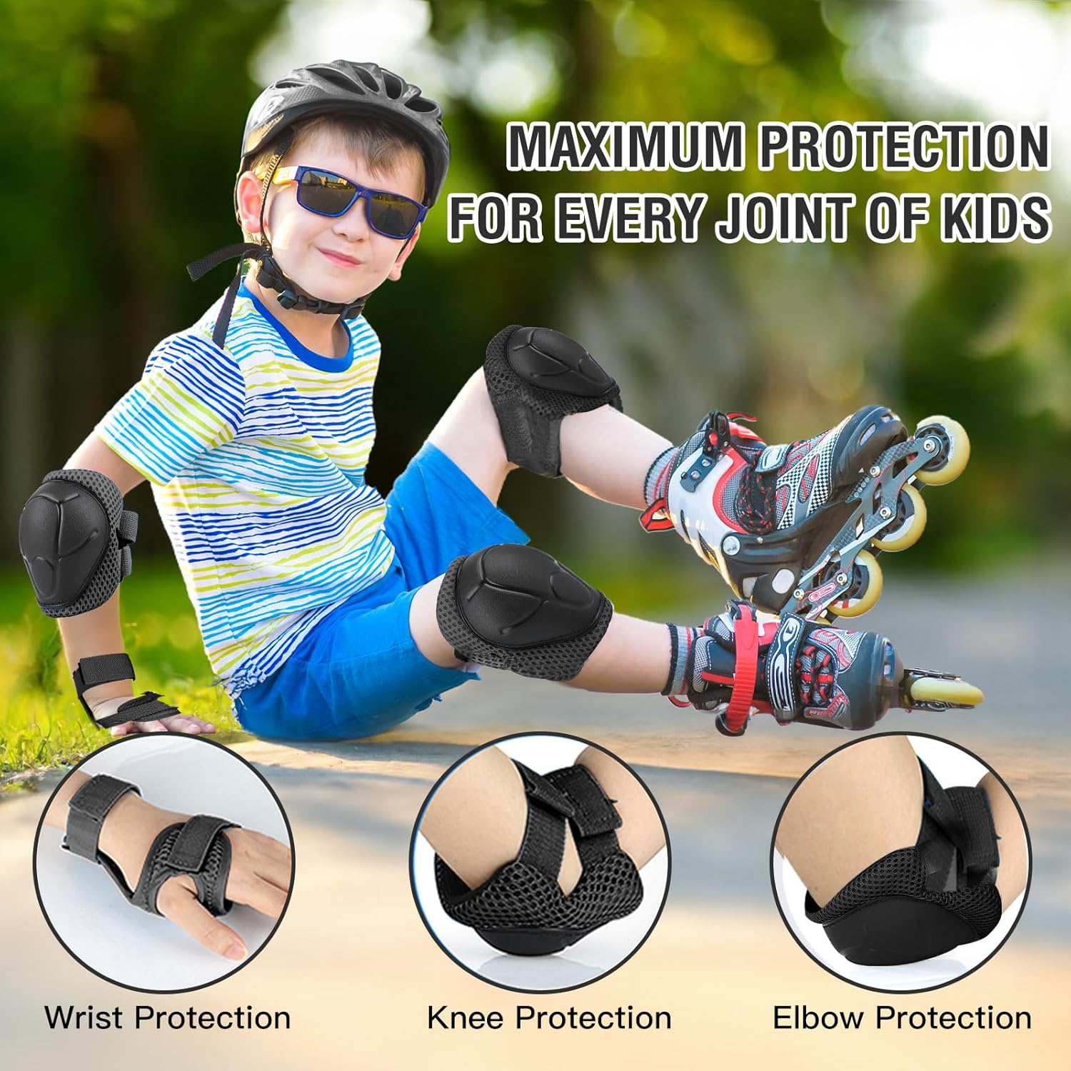 6PCS Kids Protective Gear Set  - Cycling Gear Of The Year avaliação e preço