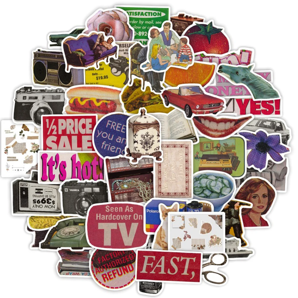 50pcs Vintage Graffiti Sticker - Vintage Cycling Gear avaliação e preço