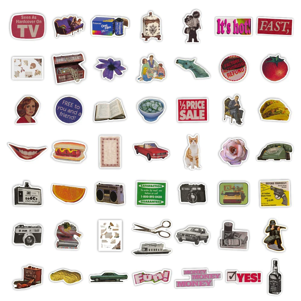 50pcs Vintage Graffiti Sticker - Vintage Cycling Gear avaliação e preço